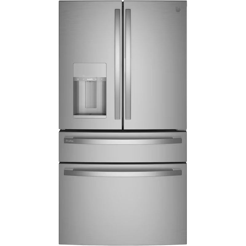 Profile Standard-Depth 29-Cu Ft 4 -Door 36-In Wide Smart Compatible French Door Refrirator with Ice Maker with Water Dispenser and Door within Door ( Finrprint-Resistant Stainless Steel ) ENERGY STAR Certified