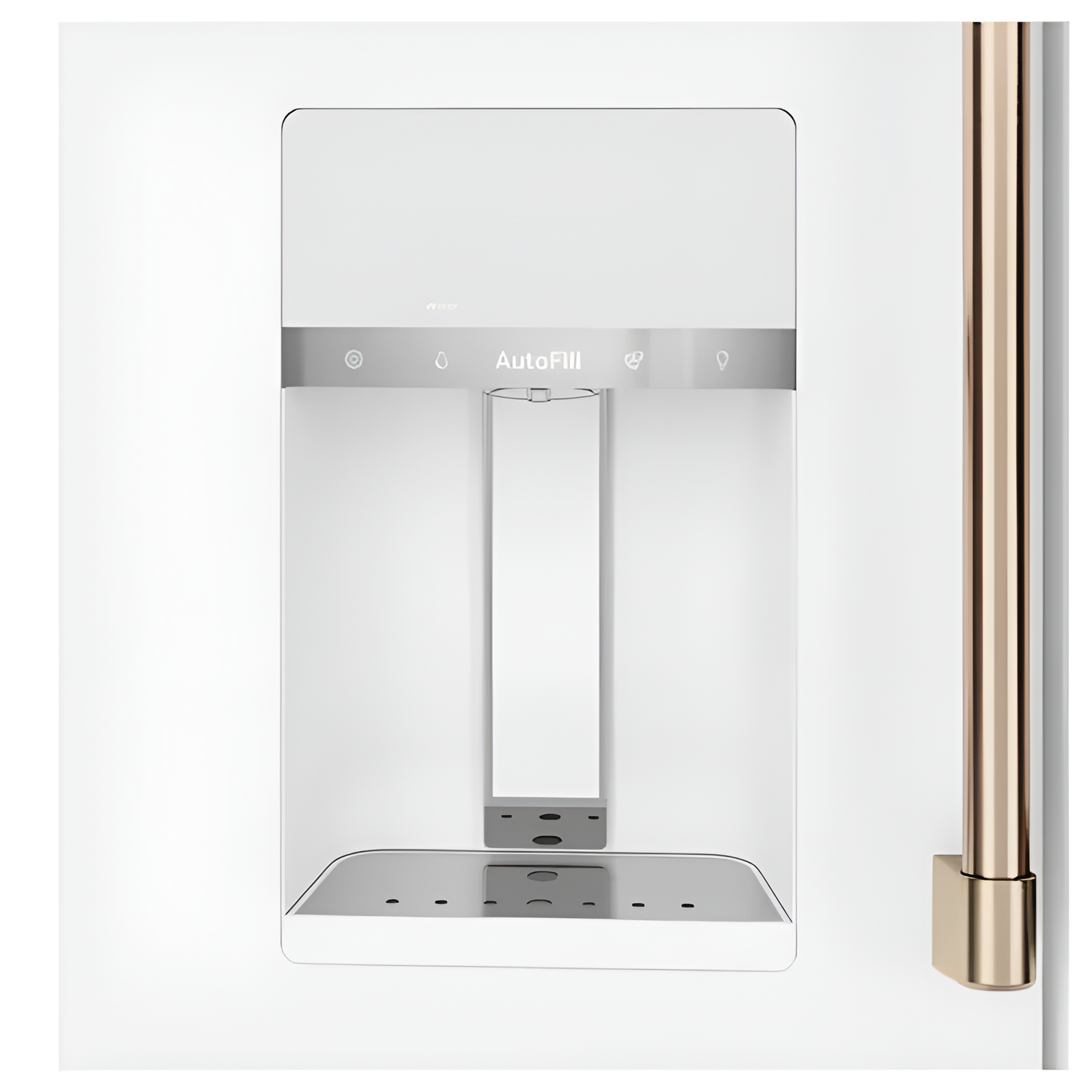 Standard-Depth 27.8-Cu Ft 4 -Door 36-In Wide Smart Compatible French Door Refrigerator with Ice Maker with Water and Ice Dispenser ( Matte White with Brushed Bronze Handles ) ENERGY STAR Certified