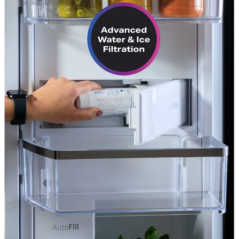 Profile Standard-Depth 29-Cu Ft 4 -Door 36-In Wide Smart Compatible French Door Refrirator with Ice Maker with Water Dispenser and Door within Door ( Finrprint-Resistant Stainless Steel ) ENERGY STAR Certified