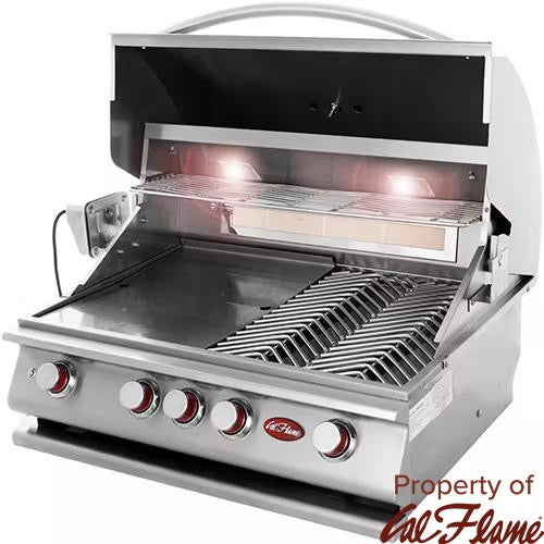 Cal Flame P4 | 4-Burner Built-In Propane Grill | 75,000 BTU | Stainless Steel