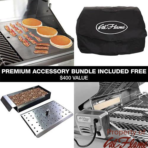Cal Flame P4 | 4-Burner Built-In Propane Grill | 75,000 BTU | Stainless Steel