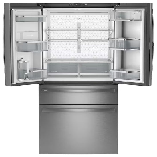 Profile Standard-Depth 29-Cu Ft 4 -Door 36-In Wide Smart Compatible French Door Refrirator with Ice Maker with Water Dispenser and Door within Door ( Finrprint-Resistant Stainless Steel ) ENERGY STAR Certified