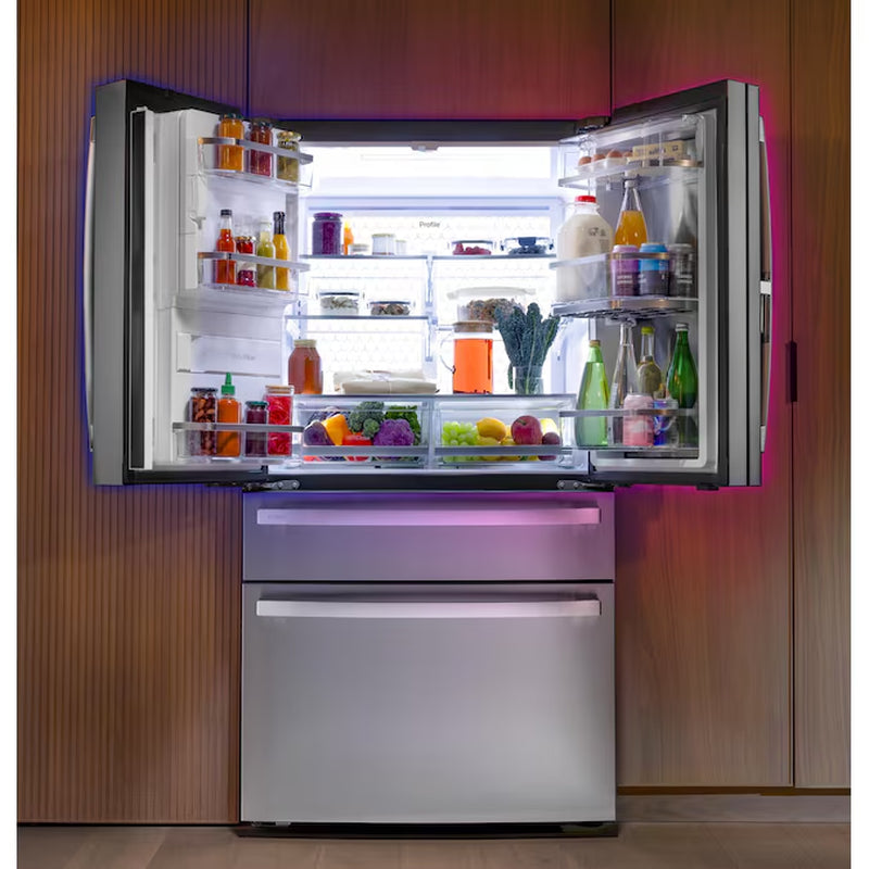 Profile Counter-Depth 22.4-Cu Ft 4 -Door 36-In Wide Smart Compatible French Door Refrirator with Ice Maker with Water and Ice Dispenser and Door within Door ( Finrprint-Resistant Stainless Steel ) ENERGY STAR Certified