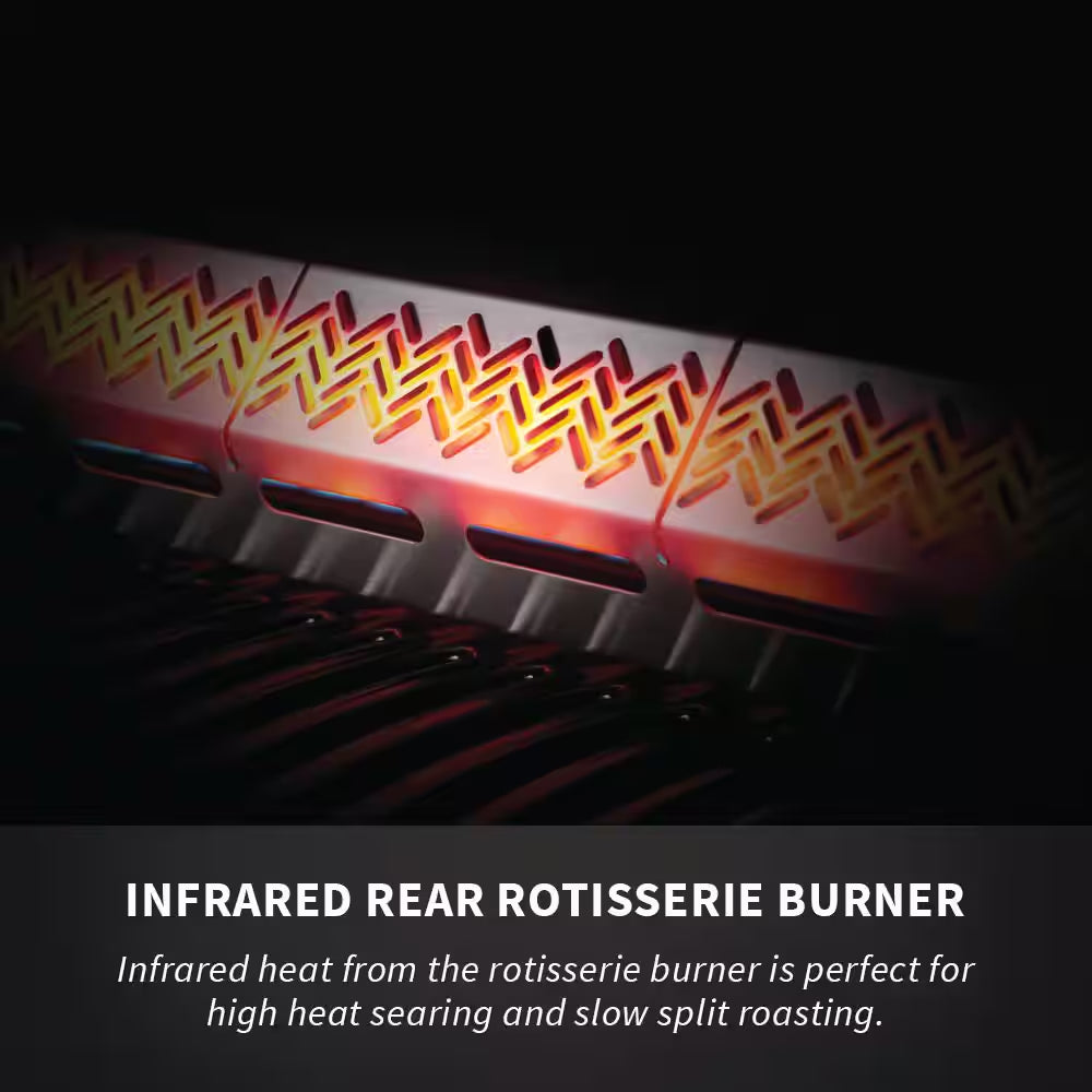 Rogue 4-Burner Propane Gas Grill in Stainless Steel with Infrared Rear and Side Burners