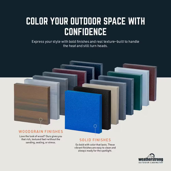 Miami Pitch Black 17-Piece 121.25 In. X 34.5 In. X 28 In. Outdoor Kitchen Cabinet Island Set