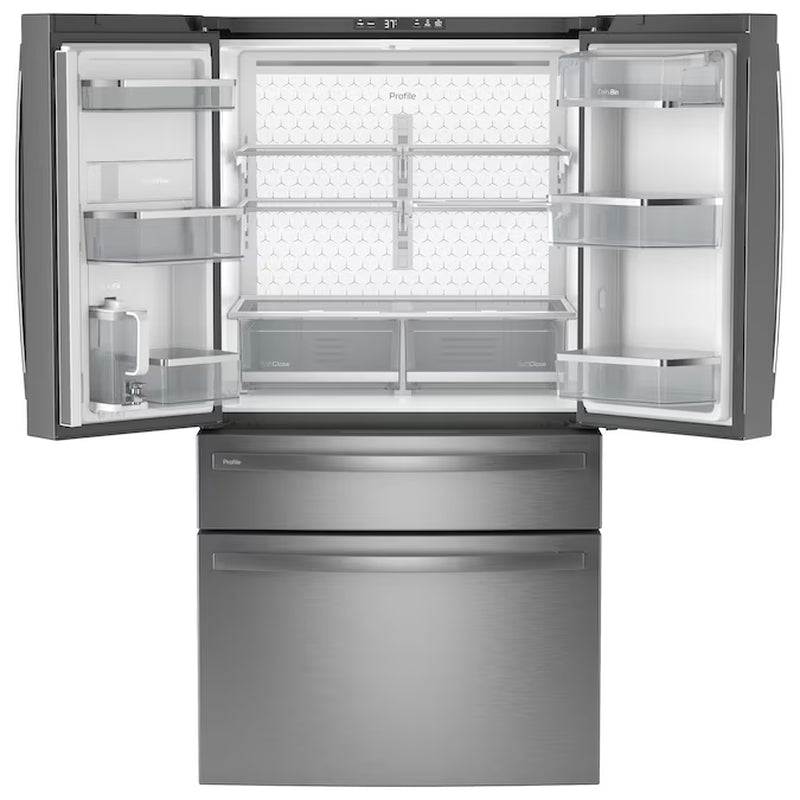 Profile Standard-Depth 28.7-Cu Ft 4 -Door 36-In Wide Smart Compatible French Door Refrirator with Ice Maker with Water Dispenser ( Finrprint-Resistant Stainless Steel ) ENERGY STAR Certified