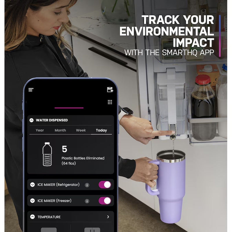 Profile Standard-Depth 28.7-Cu Ft 4 -Door 36-In Wide Smart Compatible French Door Refrirator with Ice Maker with Water Dispenser ( Finrprint-Resistant Stainless Steel ) ENERGY STAR Certified