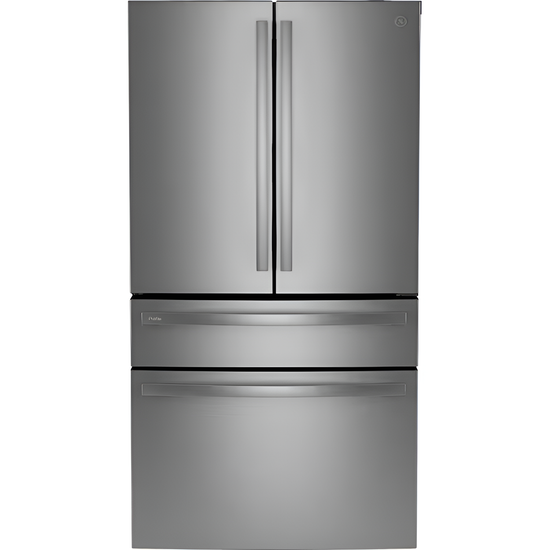 Profile Standard-Depth 29-Cu Ft 4 Door 36in Wide Smart Compatible French Door Refrigerator with Ice Maker with Water Dispenser and Door within Door (Fingerprint-Resistant Stainless Steel) ENERGY STAR Certified