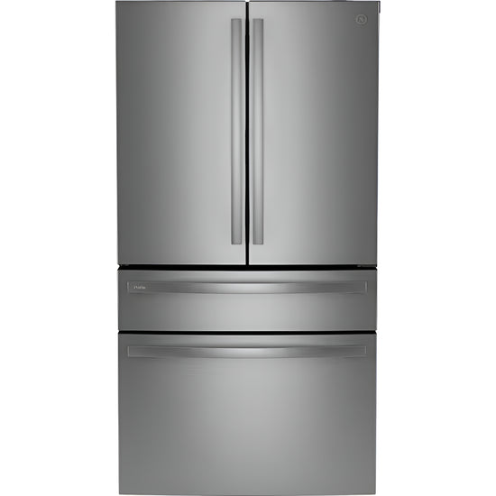 Profile Counter-Depth 22.4-Cu Ft 4 -Door 36-In Wide Smart Compatible French Door Refrirator with Ice Maker with Water and Ice Dispenser and Door within Door ( Finrprint-Resistant Stainless Steel ) ENERGY STAR Certified