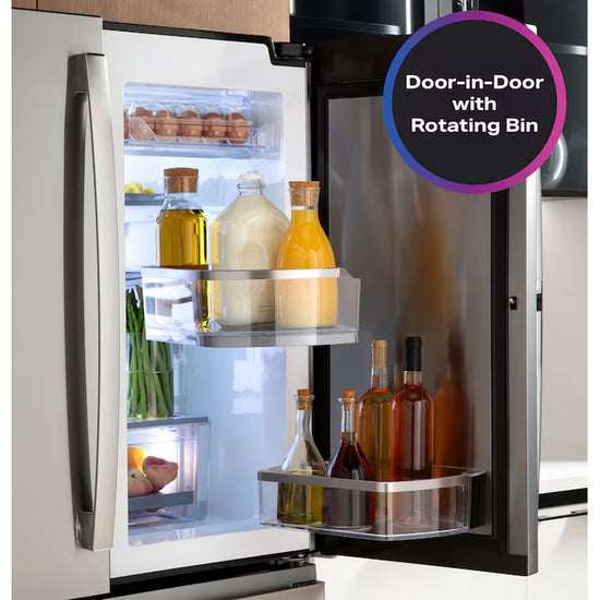 Profile Standard-Depth 29-Cu Ft 4 -Door 36-In Wide Smart Compatible French Door Refrirator with Ice Maker with Water Dispenser and Door within Door ( Finrprint-Resistant Stainless Steel ) ENERGY STAR Certified