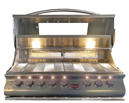 Cal Flame Top Gun | 95,000 BTU | 40-Inch Built-In Gas Grill | Glass Hood Window